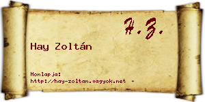 Hay Zoltán névjegykártya