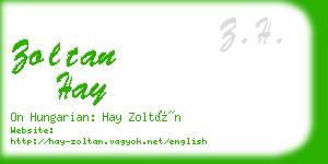 zoltan hay business card
